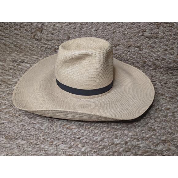 SANTOS HATS WOMEN\'S WIDE BRIM PALM LEAVES HAT W/BLACK BAND SIZE 6 5/8 main image 6